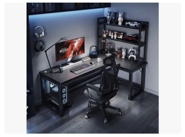 Escritorio Esquinero En Forma L Con Estantes 120cm