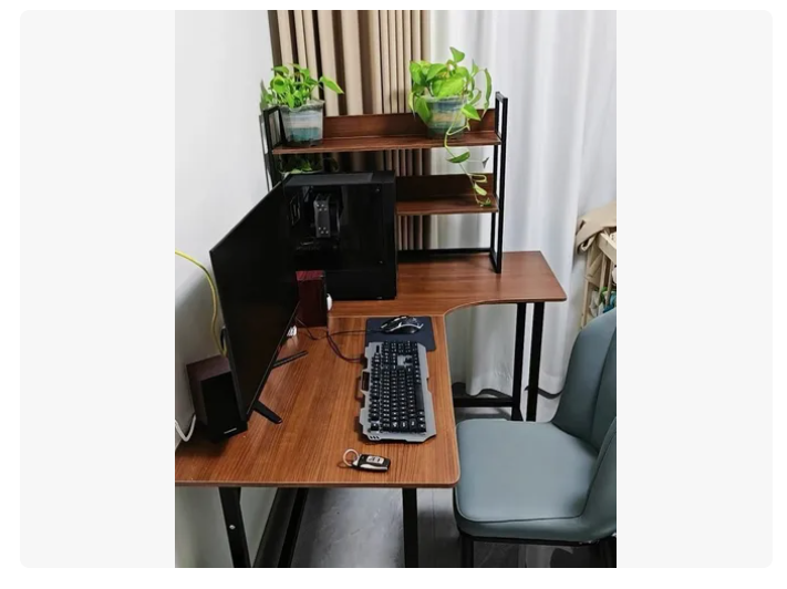 Escritorio Esquinero En Forma L Con Estantes 120cm