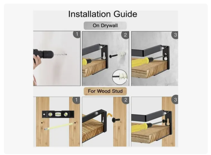 Repisas Flotantes Para Montaje En Pared Kit X3 Estantes