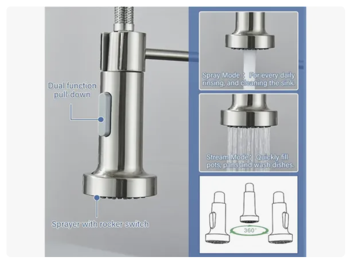 Llave Monomando Lavaplatos Cocina Grifo Flexible