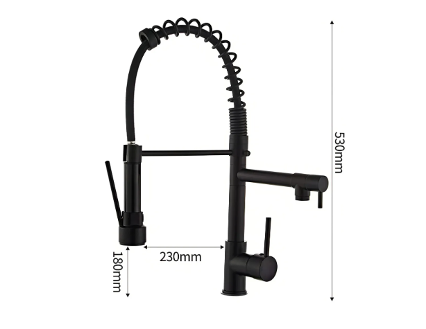 Llave Cocina Monomando Triple Lavaplatos Flexible Acabado Mate Color Plateado