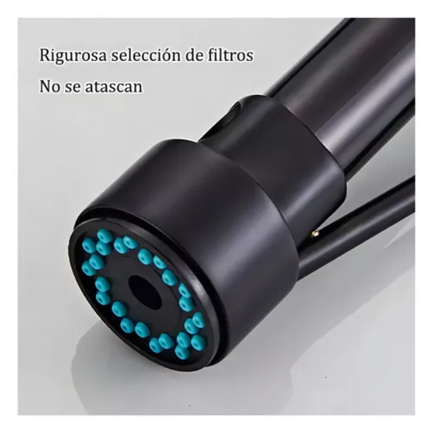 Llave Cocina Monomando Triple Lavaplatos Flexible Acabado Mate Color Plateado