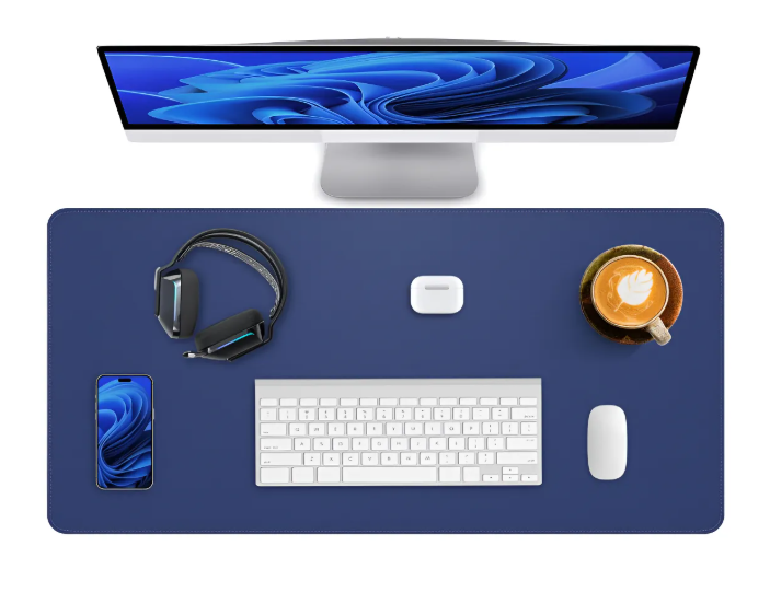 Alfombrilla Mousepad De Cuero Impermeable Reversible 80x40