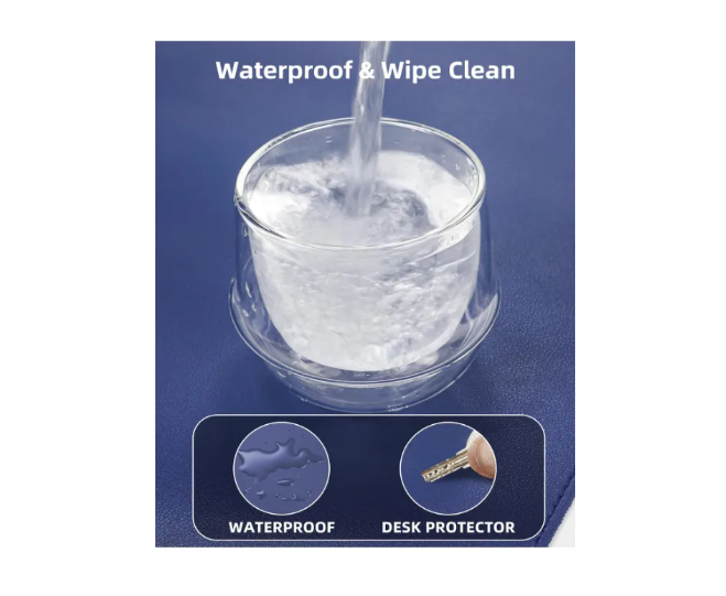 Alfombrilla Mousepad De Cuero Impermeable Reversible 80x40