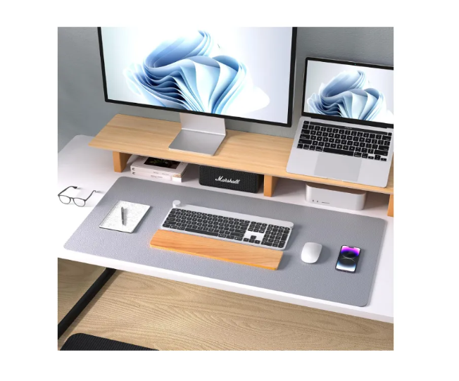 Alfombrilla Mousepad De Cuero Impermeable Reversible 80x40