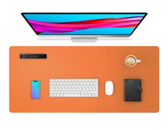 Alfombrilla Mousepad De Cuero Impermeable Reversible 80x40