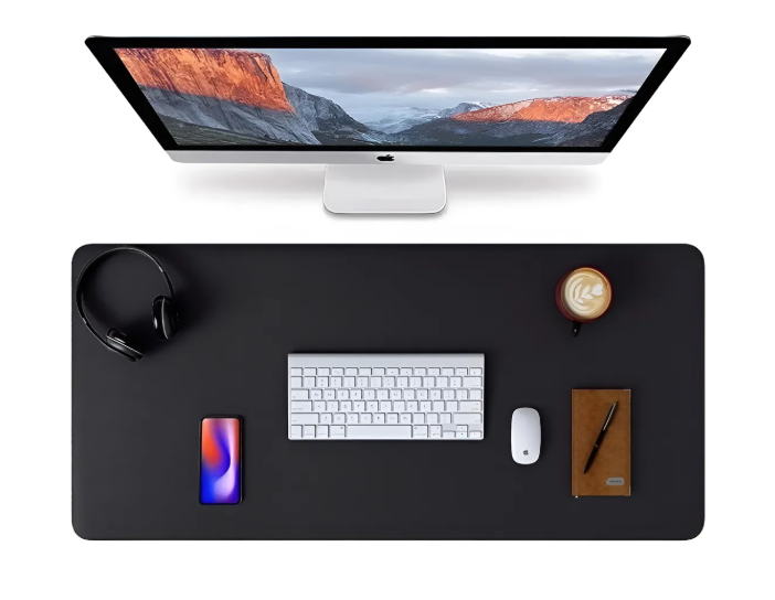 Alfombrilla Mousepad De Cuero Impermeable Reversible 80x40