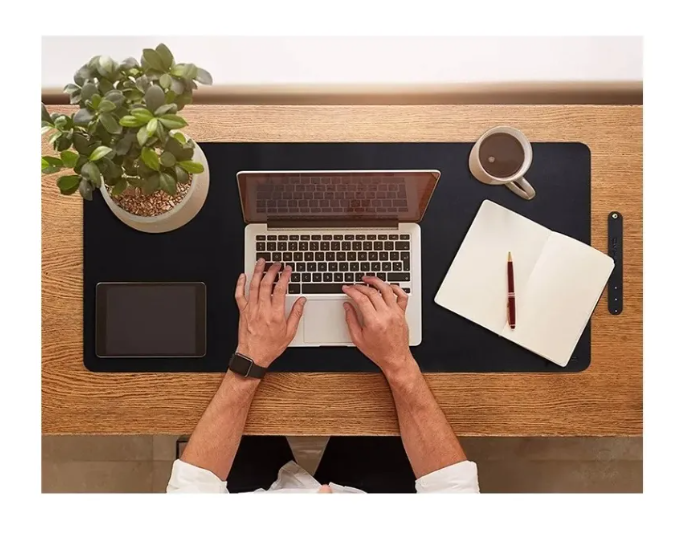 Alfombrilla Mousepad De Cuero Impermeable Reversible 80x40