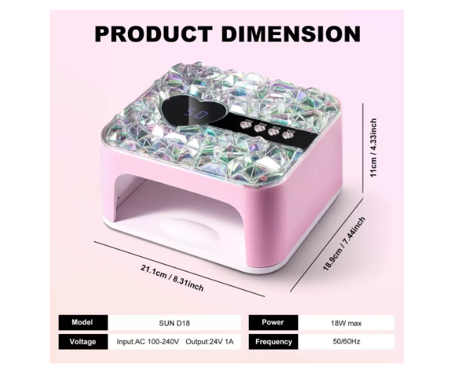 Lámpara Profesional Con Diamante Recargable Uv/led 288w