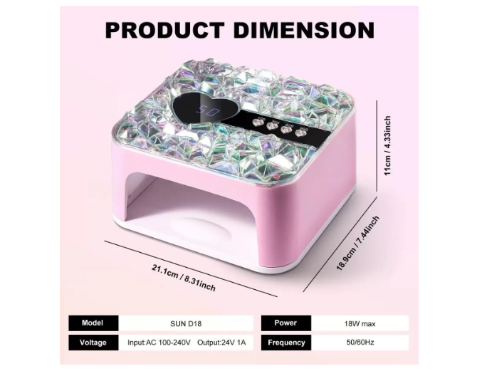 Lámpara Profesional Con Diamante Recargable Uv/led 288w