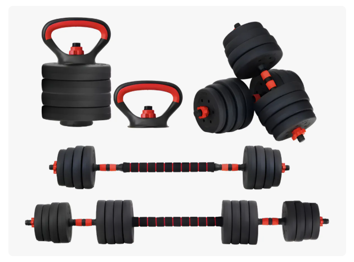 Set Mancuernas Barra Rusa Ajustables 30 Kg 4 En 1