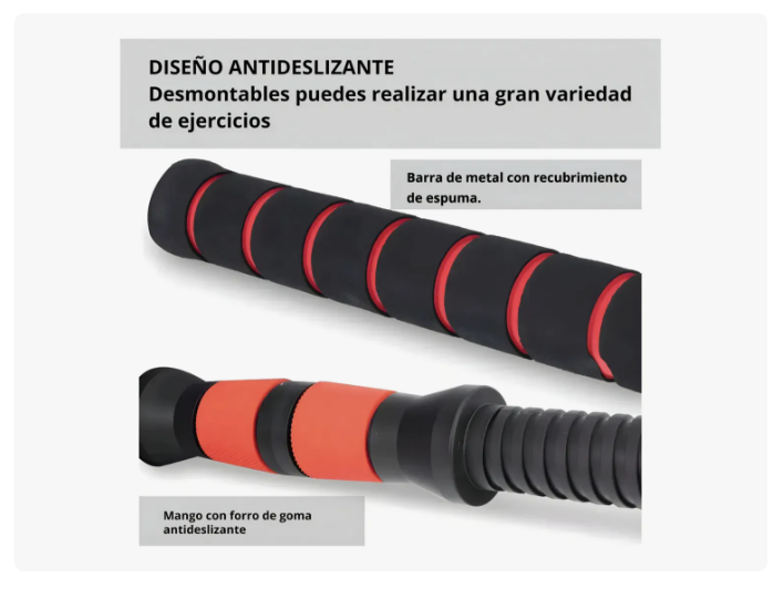 Set Mancuernas Barra Rusa Ajustables 30 Kg 4 En 1