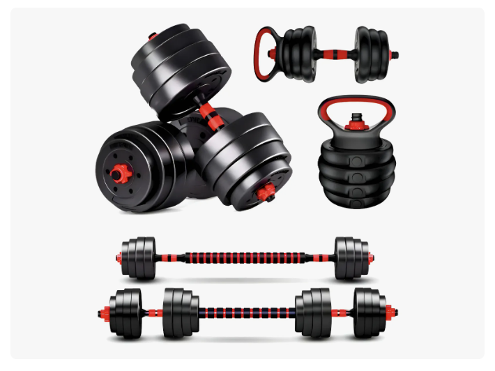 Set Mancuernas Barra Rusa Ajustables 20 Kg 4 En 1