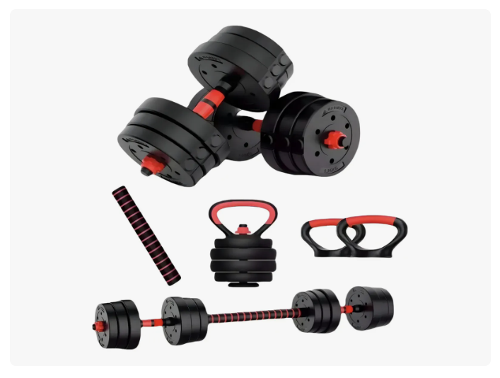 Set Mancuernas Barra Rusa Ajustables 20 Kg 4 En 1