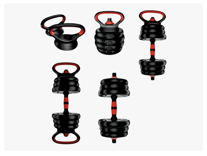 Set Mancuernas Barra Rusa Ajustables 20 Kg 4 En 1