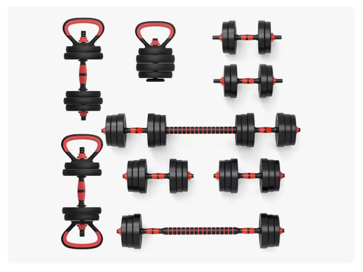 Set Mancuernas Barra Rusa Ajustables 20 Kg 4 En 1