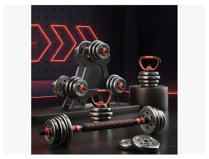 Set Mancuernas Barra Rusa Ajustables 20 Kg 4 En 1