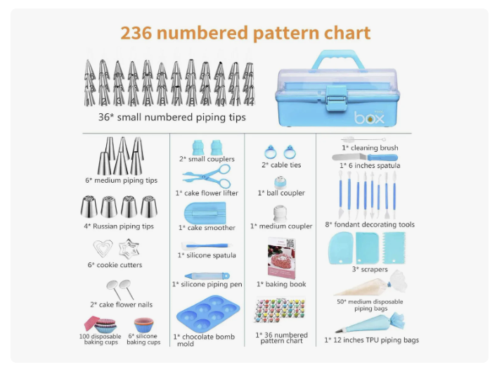 Set De Pasteleria Kit Decoración Para Reposteria 236pcs
