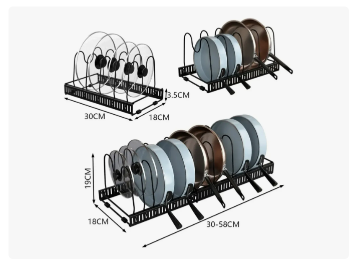 Rack Organizador De Ollas Expandible Menaje Tablas Tapas