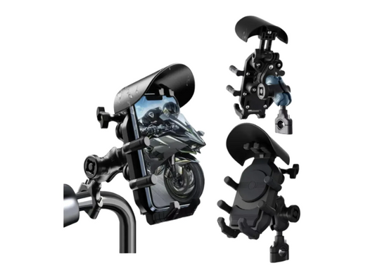 Soporte Celular Moto Con Visera Solar Y Antivibración 360°