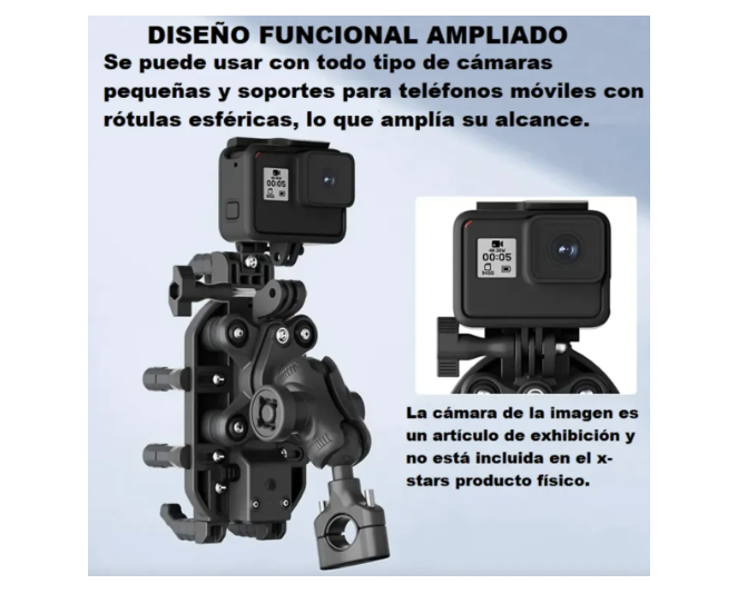 Soporte Celular Moto Con Visera Solar Y Antivibración 360°