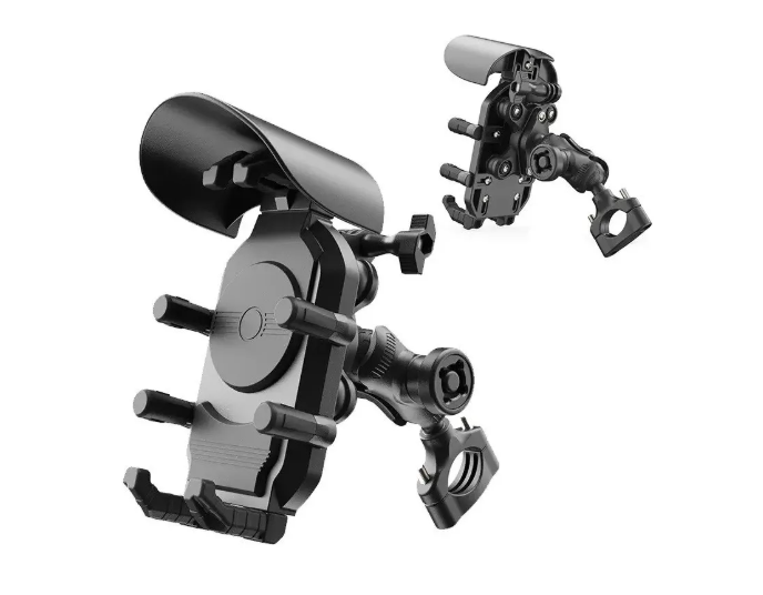 Soporte Celular Moto Con Visera Solar Y Antivibración 360°