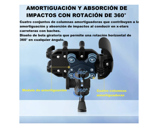 Soporte Celular Moto Con Visera Solar Y Antivibración 360°