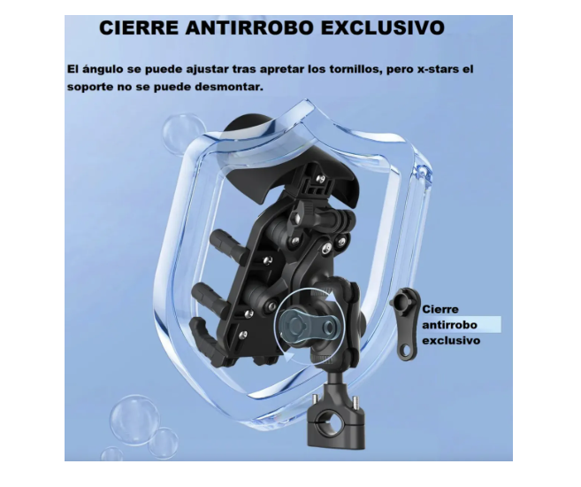 Soporte Celular Moto Con Visera Solar Y Antivibración 360°