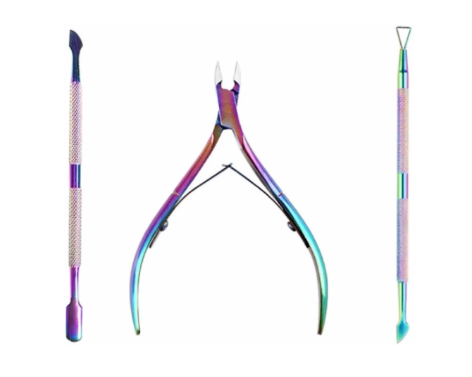 Set 3 De Alicate Corta Cutículas Y Repujadores Tornasol