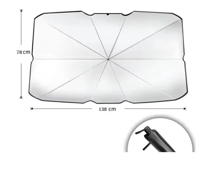 Quitasol Tipo Sombrilla Para Auto Parasol Retractil Parabris