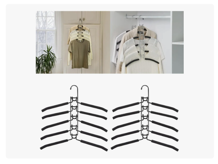 Colgadores Ropa Ganchos 5en1 Antideslizante Perchas