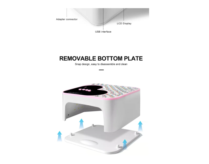 Lámpara Uv Led 288w Profesional Con Base Removible Para Mano