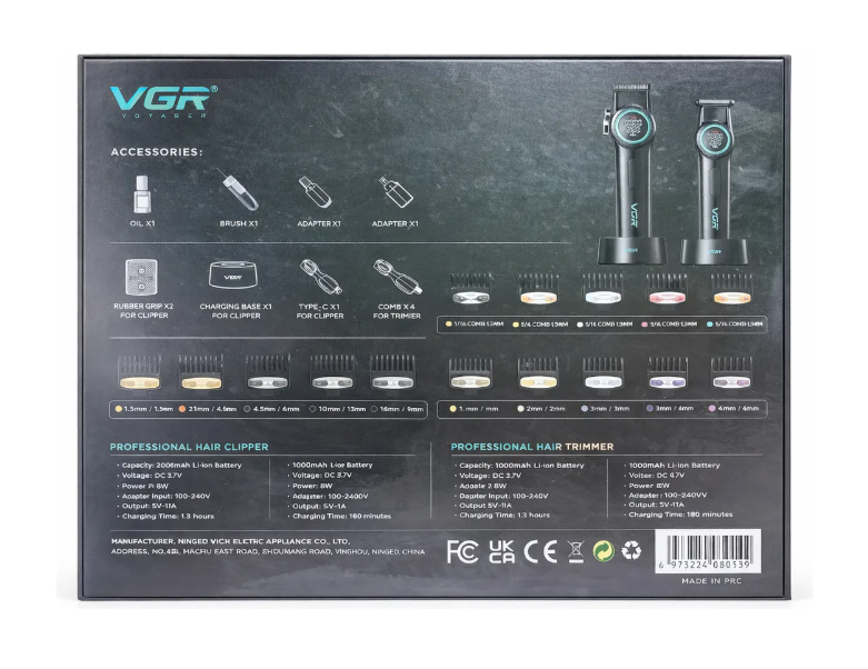 Cortadora Profesional Vgr 2 En 1 Bldc V-001 Pro + V-977