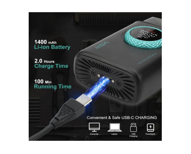 Afeitadora Electrica Shaver Vgr V-377 De 9000 Rpm