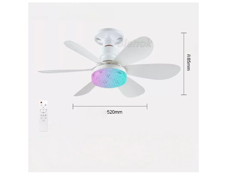 Ventilador De Techo Con Luz Dimmable Y Control Remoto De 40w