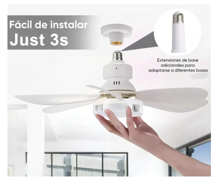 Ventilador De Techo Con Luz Dimmable Y Control Remoto De 40w