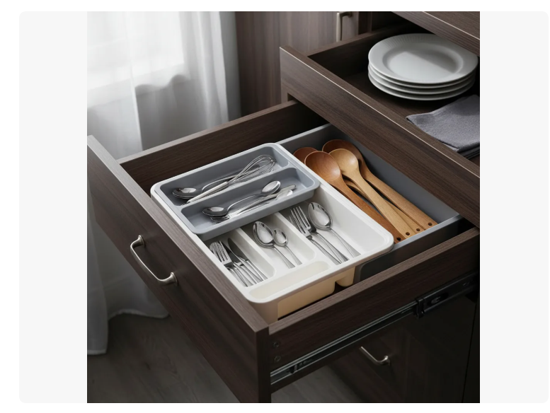 Organizador De Cubiertos De Cocina Extensible Y Extraible