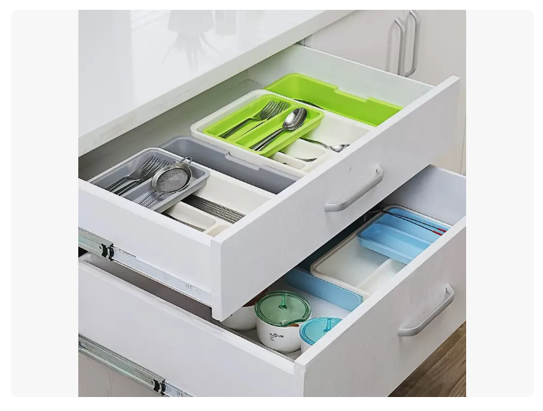 Organizador De Cubiertos De Cocina Extensible Y Extraible