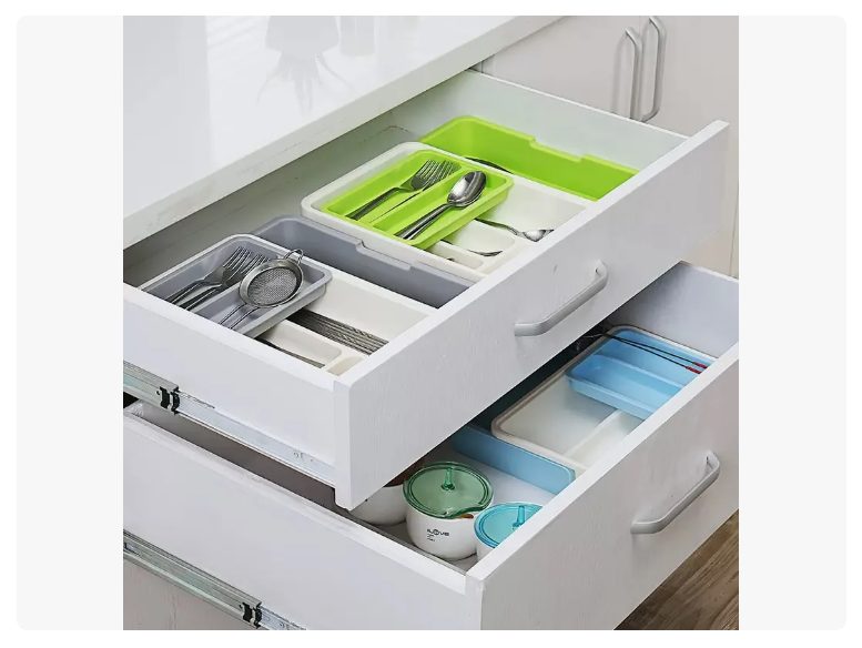 Organizador De Cubiertos De Cocina Extensible Y Extraible