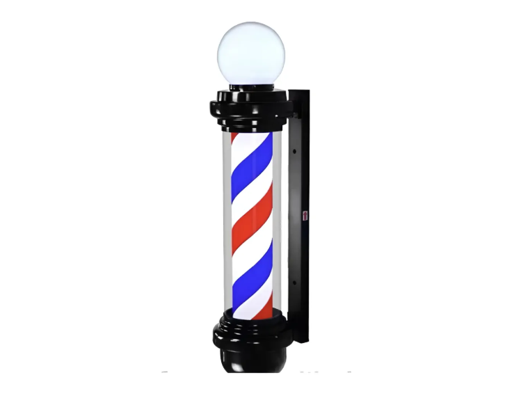 Poste De Barbería Grande Barber Pole Con Esfera De Luz 88cm
