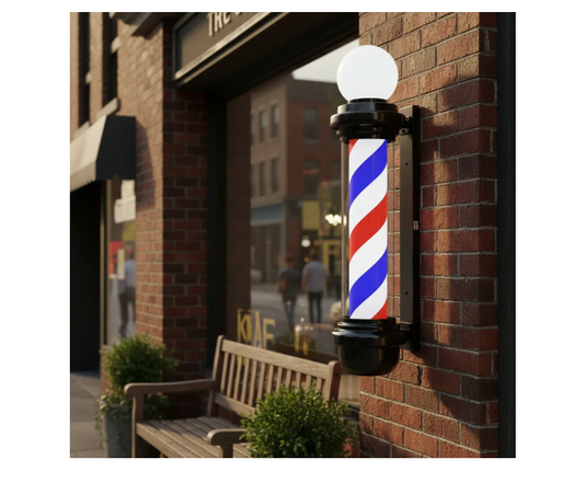 Poste De Barbería Grande Barber Pole Con Esfera De Luz 88cm