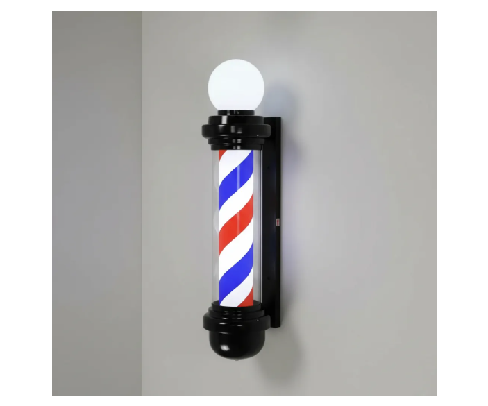 Poste De Barbería Grande Barber Pole Con Esfera De Luz 88cm