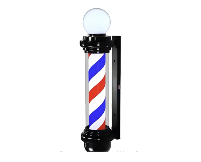 Poste De Peluquería Y Barbería Con Luz Giratoria 100cm