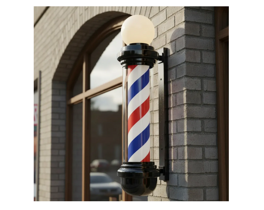 Poste De Peluquería Y Barbería Con Luz Giratoria 100cm