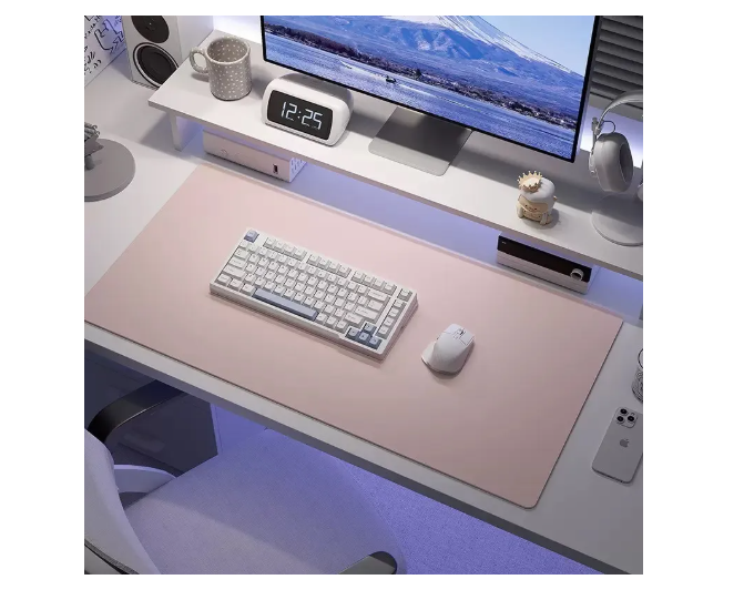 Alfombrilla Mousepad De Cuero Impermeable Reversible 80x40