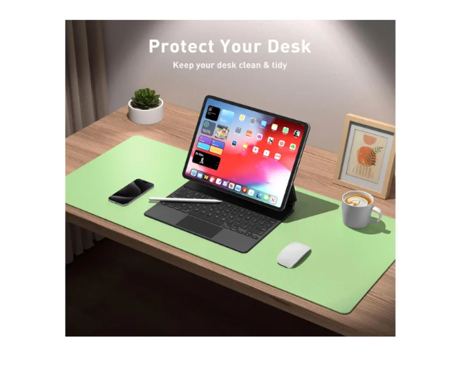 Alfombrilla Mousepad De Cuero Impermeable Reversible 80x40