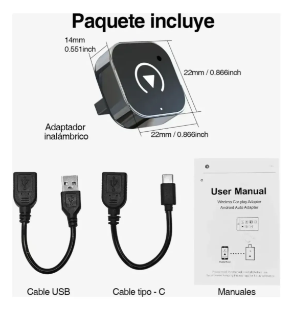 Carplay Adaptador Inalámbrico Y Android Auto Converter 2en1