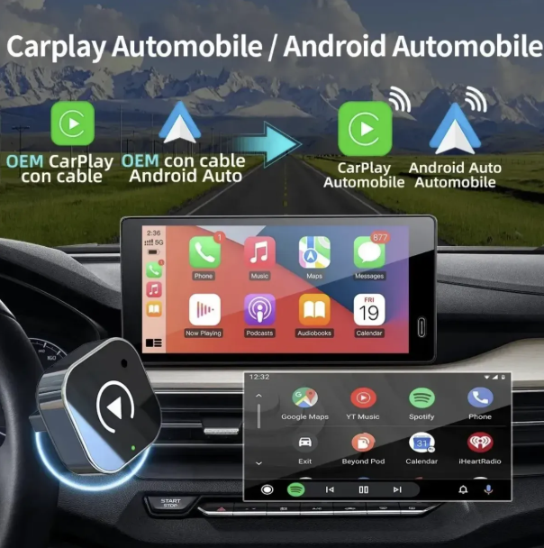 Carplay Adaptador Inalámbrico Y Android Auto Converter 2en1
