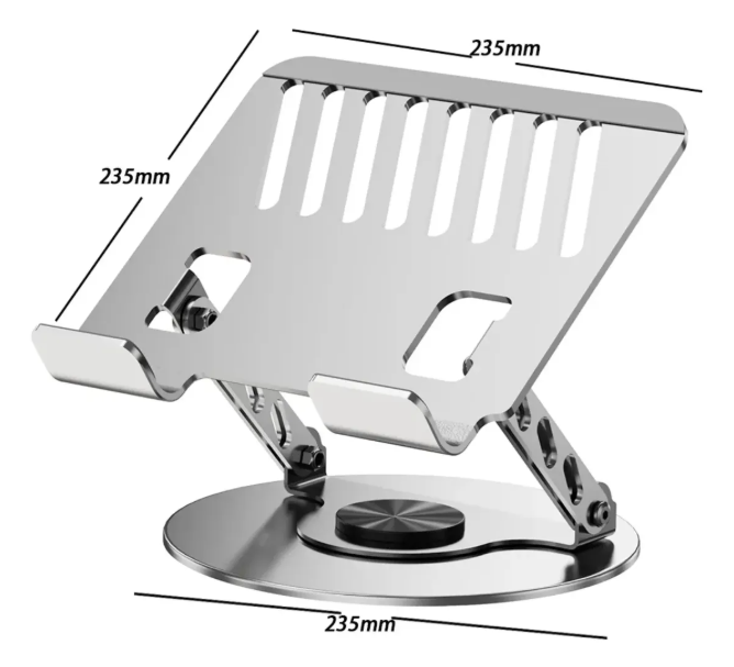 Soporte Notebook Ajustable 360° Giratorio Metal Plegable