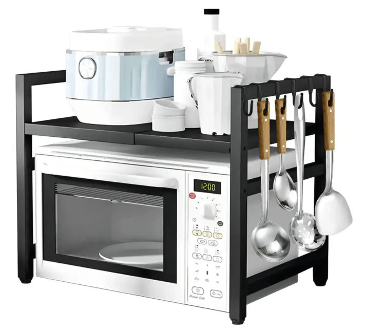 Estante Repisa Extensible Horno Microondas Con Ganchos